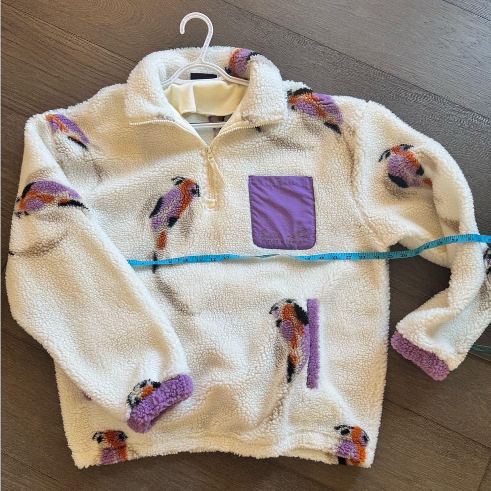 Taylor Swift Cream and Purple Women Sweater